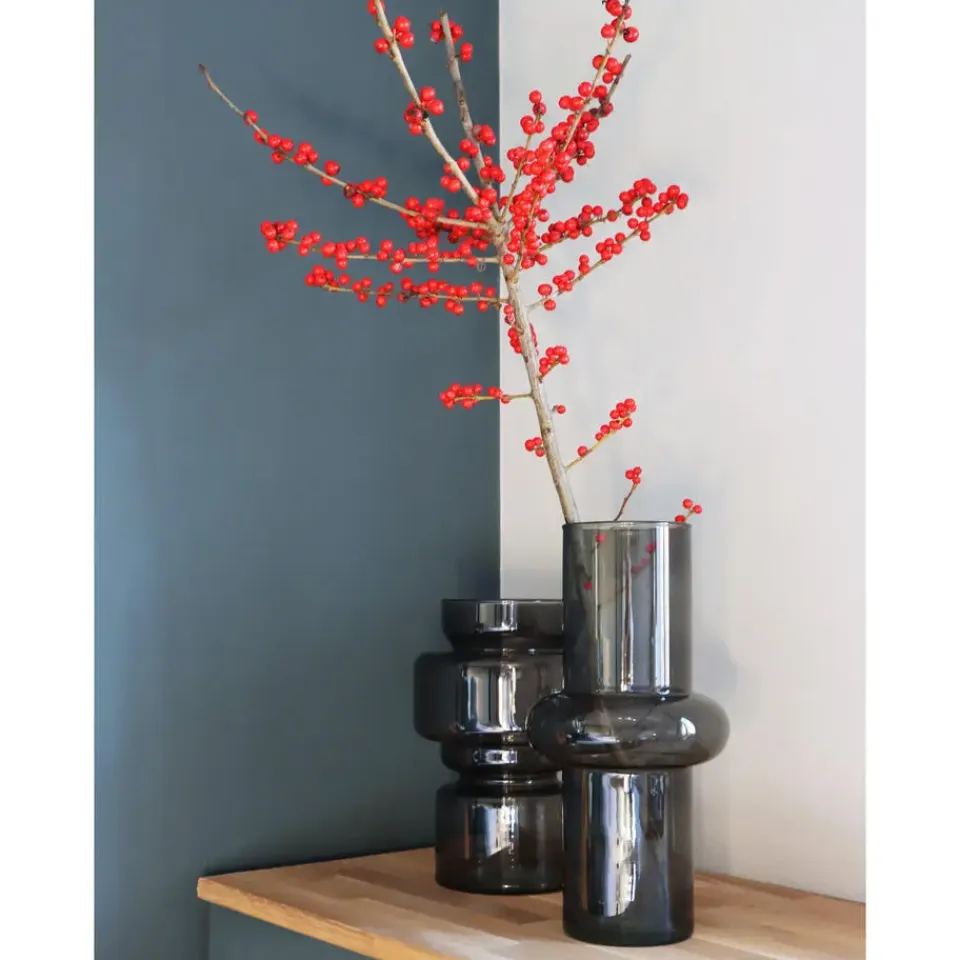 Bellatio Design Vaas - paars transparant glas - D15 x H31 cm Clearance