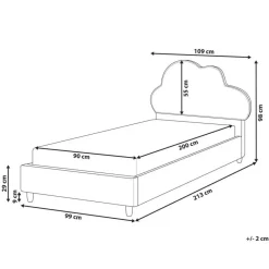 Beliani BELLEVUE - Eenpersoonsbed - Gebroken wit - 90 x 200 cm - Bouclé Best