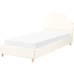 Beliani BELLEVUE - Eenpersoonsbed - Lichtbeige - 90 x 200 cm - Fluweel Online