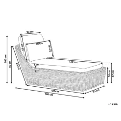 Beliani BELSITO - Ligstoel - Taupe - Rotan Sale