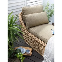 Beliani BELSITO - Ligstoel - Taupe - Rotan Sale