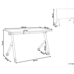 Beliani BENDI - Inklapbaar bureau - Lichthout/Zwart - 160 x 60 cm - Staal Discount