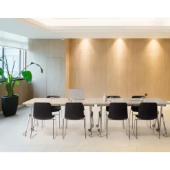 Beliani BENDI - Inklapbaar bureau - Lichthout/Zwart - 160 x 60 cm - Staal Discount