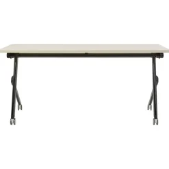 Beliani BENDI - Inklapbaar bureau - Lichthout/Zwart - 160 x 60 cm - Staal Discount