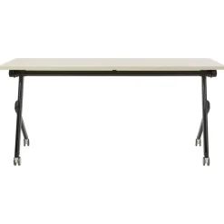 Beliani BENDI - Inklapbaar bureau - Lichthout/Zwart - 160 x 60 cm - Staal Discount