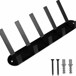 Benson Kapstok - zwart - metaal - 5 haken - wandkapstok - 30 cm Discount