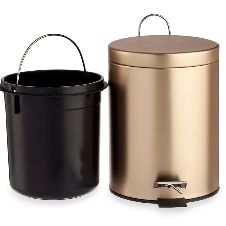 Berilo Pedaalemmer - metaal - 12L - goudkleurig - 40 cm Outlet