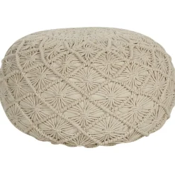 Beliani BERKANE - Poef - Beige - Katoen Discount