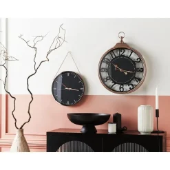 Beliani BEZAS - Wandklok - Zwart - Synthetisch materiaal Online