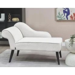 Beliani BIARRITZ - Chaise longue - Wit - Linkerzijde - Polyester