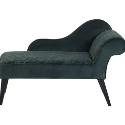 Beliani BIARRITZ - Chaise longue - Groen - Rechterzijde - Fluweel Outlet