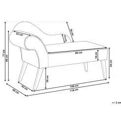 Beliani BIARRITZ - Chaise longue - Blauw - Linkerzijde - Fluweel Clearance