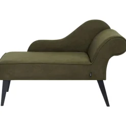 Beliani BIARRITZ - Chaise longue - Olijfgroen - Rechtszijdig - Polyester Outlet