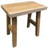Merkloos Bijzet krukje/tafeltje - lichtbruin - hout - 40 x 25 x 40 cm Best
