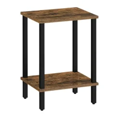 Merkloos Bijzettafel - industrieel - 55x38x30 cm - vintage bruin New