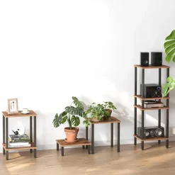 Merkloos Bijzettafel - industrieel - 55x38x30 cm - vintage bruin New