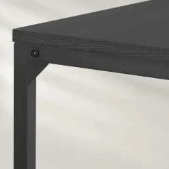 Merkloos Bijzettafel - Koffietafel - 55x35x66cm - Metaal & Spaanplaat - Zwart Best