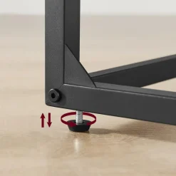 Merkloos Bijzettafel - Koffietafel - 55x35x66cm - Metaal & Spaanplaat - Zwart Best