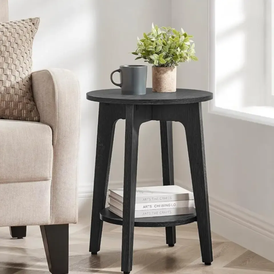 Merkloos Bijzettafel - Nachtkastje - Kleine Salontafel - Zwart - 50x40x40 cm - Banktafel Sale