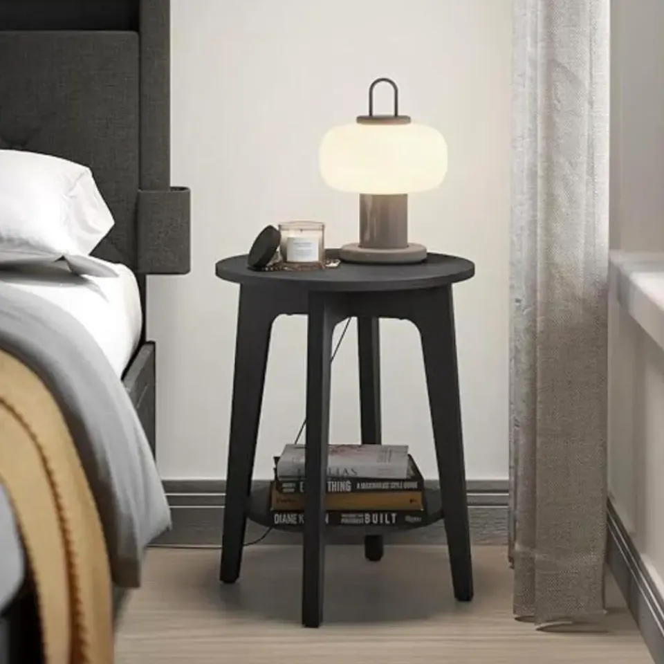 Merkloos Bijzettafel - Nachtkastje - Kleine Salontafel - Zwart - 50x40x40 cm - Banktafel Sale