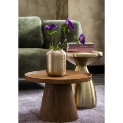 Leen Bakker Bijzettafel Amara - goudkleurig - 48xØ36 cm Clearance