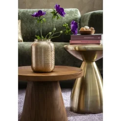 Leen Bakker Bijzettafel Amara - goudkleurig - 48xØ36 cm Clearance