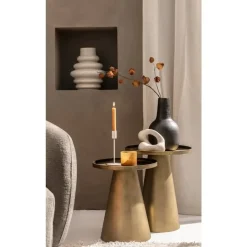 Leen Bakker Bijzettafel Axel - goudkleurig metaal - 45x40x40 cm Hot