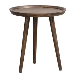 Leen Bakker Bijzettafel Basel - walnoot - 48xØ45 cm Outlet