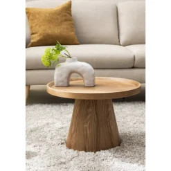 Leen Bakker Bijzettafel Donna - naturel - Ø50x33 cm Clearance