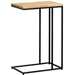 Leen Bakker Bijzettafel Kyan - zwart/naturel - 60x40x25 cm Online