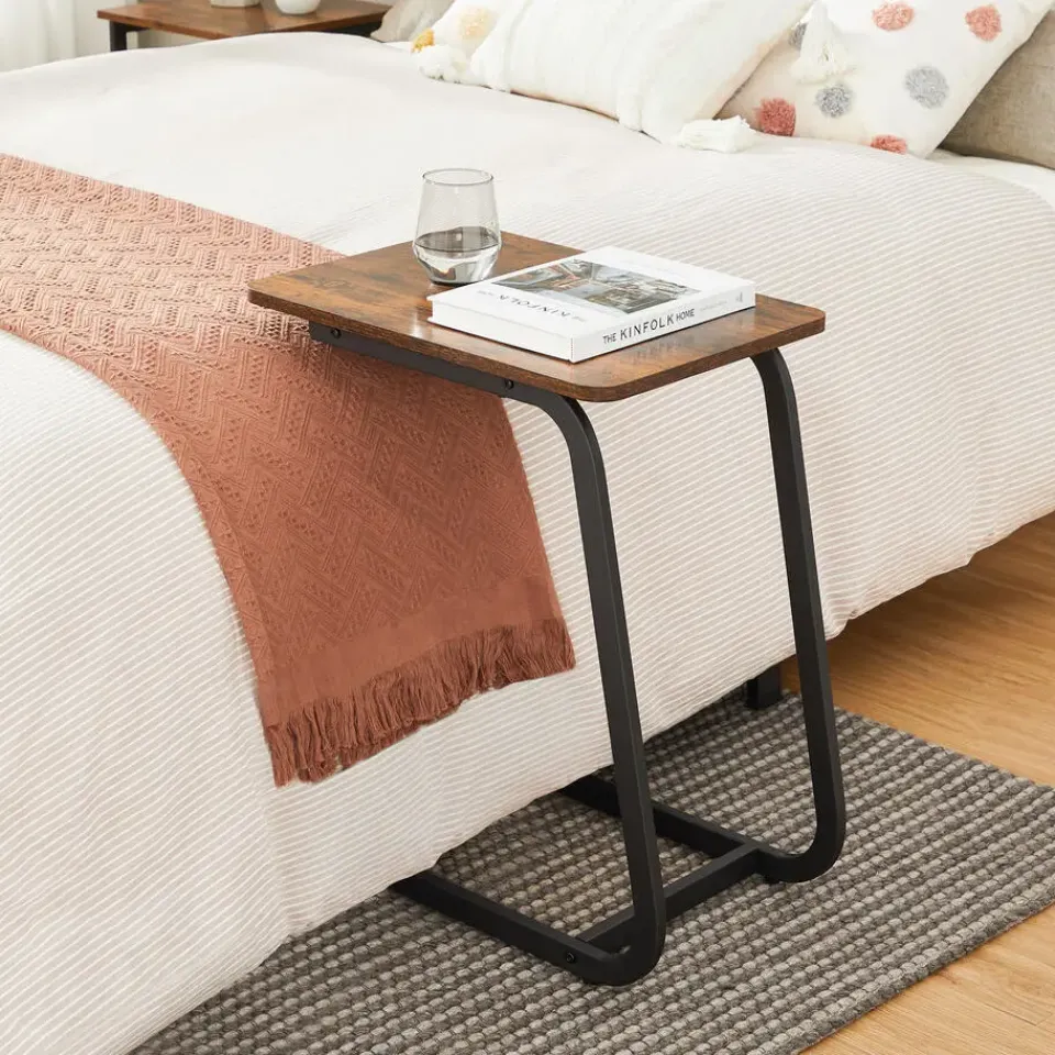 Merkloos Bijzettafel met Vintage Look - 50x62x35 cm - Zwart en Bruin Discount