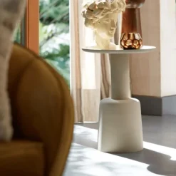 Light & Living Bijzettafel Milaki - Beige - Ø39cm Discount