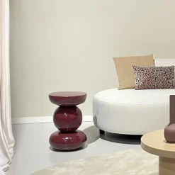 Livingfurn Bijzettafel Paars Staal - 33x33x50cm - Brix Dex Discount