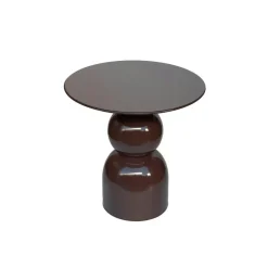 Livingfurn Bijzettafel Rond - Bruin Staal - 50x49,5x52,5cm - Brix Best