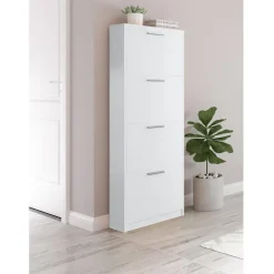 Loft24 Bill - Schoenenkast met 4 kleppen in wit Clearance