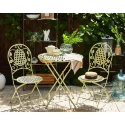 Beliani BIVIO - Bistroset voor 2 - Groen - IJzer Clearance