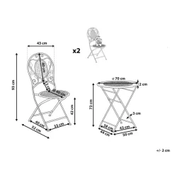Beliani BIVIO - Bistroset voor 2 - Groen - IJzer Clearance