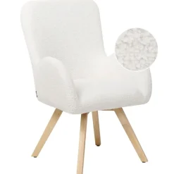 Beliani BJARN - Fauteuil - Wit - Bouclé Outlet