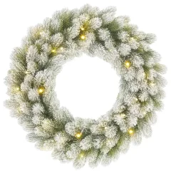 Black Box Trees Nagoya Kerstkrans met Verlichting - H12 x Ø60 cm - Groen Discount