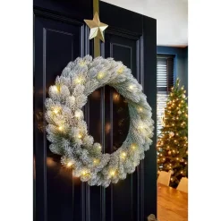 Black Box Trees Nagoya Kerstkrans met Verlichting - H12 x Ø60 cm - Groen Discount