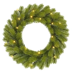 Black Box Trees Nagoya Kerstkrans met Verlichting - H12 x Ø45 cm - Groen Hot