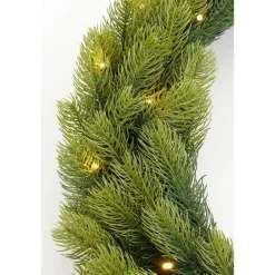 Black Box Trees Nagoya Kerstkrans met Verlichting - H12 x Ø45 cm - Groen Hot