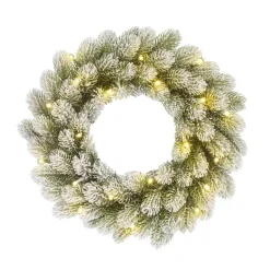 Black Box Trees Nagoya Kerstkrans met Verlichting - H12 x Ø45 cm - Groen New