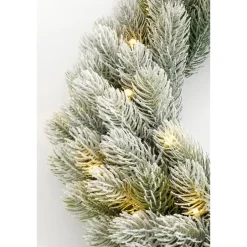 Black Box Trees Nagoya Kerstkrans met Verlichting - H12 x Ø45 cm - Groen New