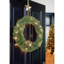 Black Box Trees Nagoya Kerstkrans met Verlichting - H12 x Ø60 cm - Groen New