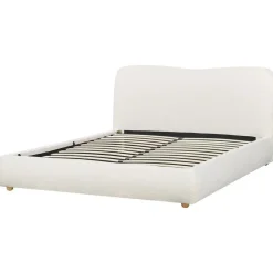 Beliani BLAGNAC - Bed met opbergruimte - Wit - 160 x 200 cm - Bouclé Clearance