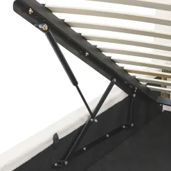 Beliani BLAGNAC - Bed met opbergruimte - Wit - 160 x 200 cm - Bouclé Clearance