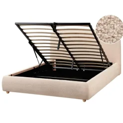 Leen Bakker BLAGNAC - Tweepersoonsbed - Beige - 140 x 200 cm - Bouclé Outlet