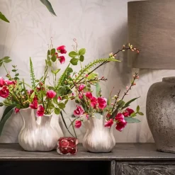 Merkloos Bloemenvaas - tulpenvaas - wit - keramiek - 13x13x16 cm - toetervaas Discount