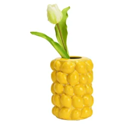 Merkloos Bloemenvaas citroenen - geel - keramiek - D12 x H19 cm Clearance